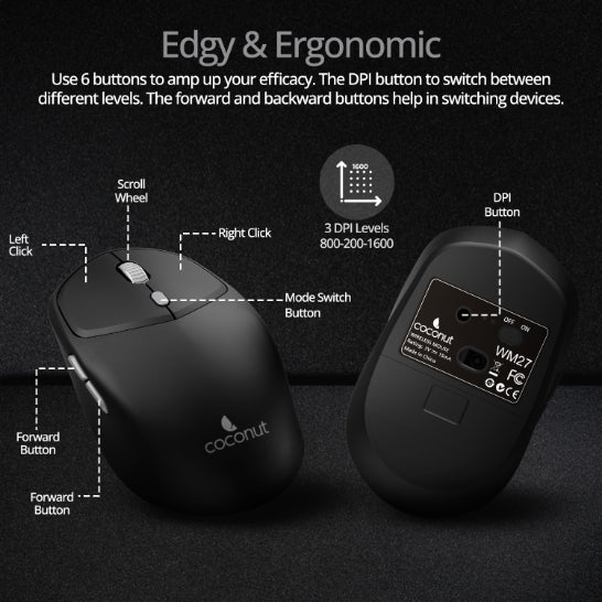 Jade Wireless Mouse with Bluetooth functionality for seamless connectivity